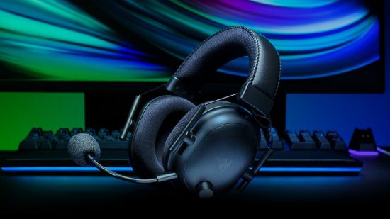 Razer BlackShark V2 Pro wireless gaming headset featured front and centre amidst other peripherals