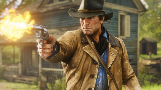 Red Dead Redemption 2 mod makes Rockstar’s sandbox much more realistic: Arthur Morgan from Red Dead Redemption 2 fires his revolver