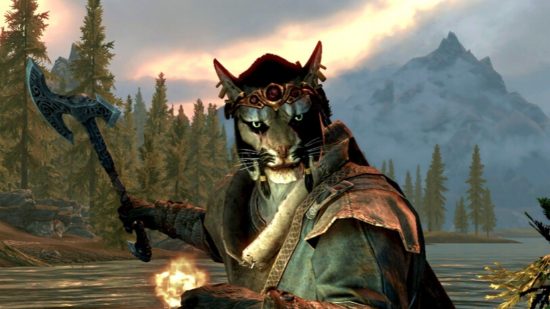 Skyrim in real life would be Hell as Bethesda RPG faces financial doom: a Khajiit facing the screen