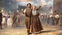 Victoria 3 review: A smiling, triumphant couple walks through the streets of a 19th century town in the midst of a major celebration