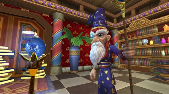 A grumpy old wizard in Wizard101