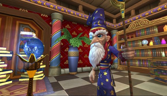 A grumpy old wizard in Wizard101