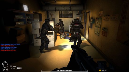 Best Police games - a SWAT team is raiding a house.