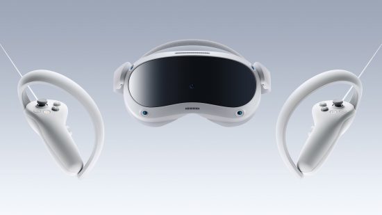 Headset VR Mandiri Terbaik - Pico 4 Berhadap Maju Dengan Dua Pengontrolnya