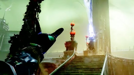 Best Destiny 2 Void Warlock builds for PvP and PvE: A Void Warlock throws a grenade.