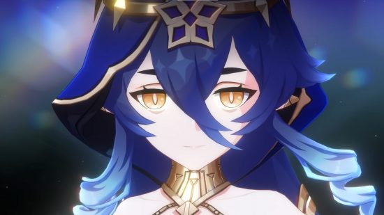 Genshin Impact leak reveals Spiral Abyss enemies for version 3.3: anime girl with blue hair and gold eyes