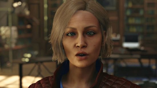 Starfield release date delay "right thing to do" says Xbox boss: a women's face during dialogue