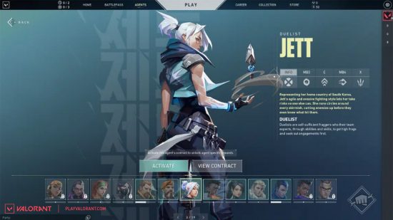 Valorant UI backlash: Jett on Valorant's new agent screen