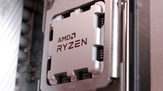 An AMD Ryzen 7000 processor in an AM5 socket