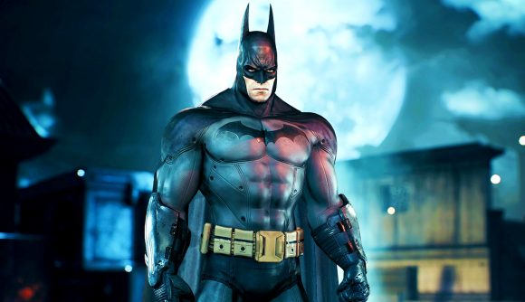 Best Batman games: Batman stood in front of a full moon
