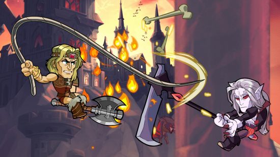 Best free PC games: Simon Belmont and Alucard from Castlevania go head to head in platform fighter Brawlhalla.