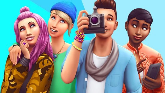 Best free PC games: A group of four Sims designed in the Sims 4 character creation suite.