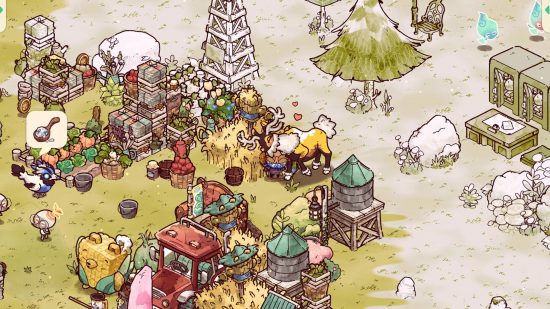 Les meilleurs jeux comme Animal Crossing: Une zone de Cozy Grove avec de nombreux habitants de l'île, dans un ours en maïs doux, un cerf amical et un oiseau qui a une demande.