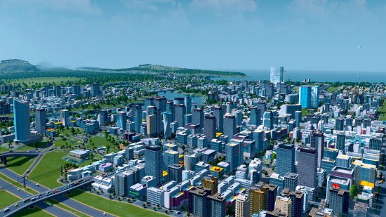 最佳管理遊戲：一個充滿摩天大樓和高速公路的城市天際線的發達城市