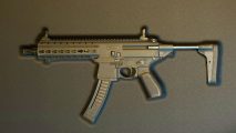 Modern Warfare 2 BAS-P loadout: the side view of the base MPX-inspired weapon