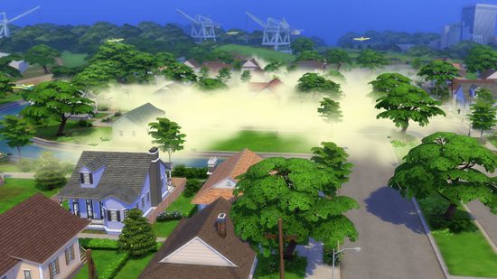 أفضل Sims 4 Mods - Zombie Apocalypse: Am Mist Mist ينحدر فوق المدينة