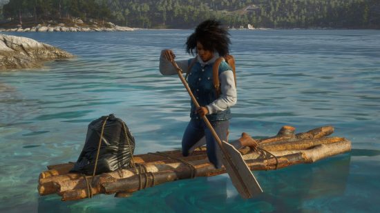 Best survival games - Scum: A woman sails a raft