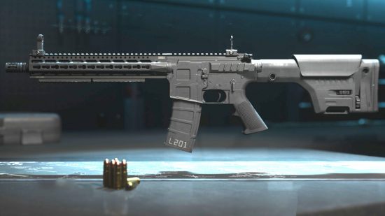 Best Warzone 2 battle rifles - the FTAC Recon rifle in the armoury.