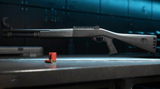 Best Warzone 2 Expedite 12 loadout: a side view of this semi-auto shotgun in the Gunsmith menu