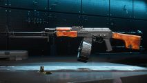 Best Warzone 2 RPK loadout: side view of the LMG with no attachments in the Gunsmith menu