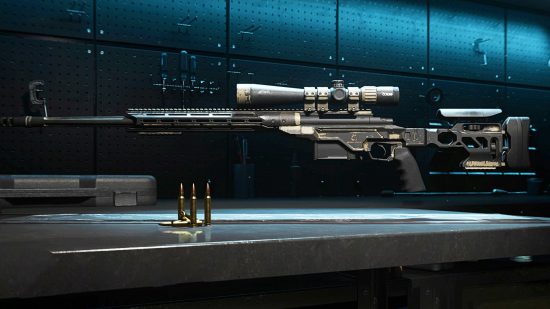 Best Warzone 2 SP-X 80 loadout: side view of the bolt-action rifle in the Gunsmith menu
