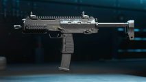 Warzone 2 Vel 46 loadout: side view of the MP7-inspired SMG