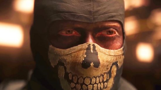 Call of Duty: Modern Warfare 2 Datamina offre Full Ghost Face rivela: Un operatore moderno Warfare 2 indossa una balaclava che nasconde una faccia fantasma completa