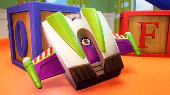 Disney Dreamlight Valley codes: Buzz Lightyear's jetpack rests on a toy block