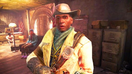 Fallout 4 mod adds survival game prequel, “insanity”, to Bethesda RPG: Preston Garvey, a Minuteman in a tricorn hat, from Bethesda RPG game Fallout 4