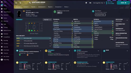 The best FM23 free agents: Arias