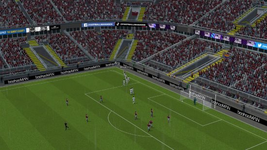 Football Manager 2023 review: Milivojevic celebrating a goal for Crystal Palace