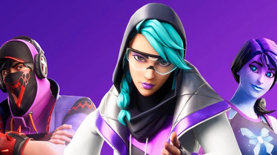 Fortnite map syncs with Creative for easy battle royale custom builds: Five characters from the Epic battle royale game Fortnite