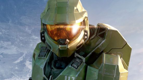 Halo Infinite multiplayer gets classic map Blood Gulch thanks to Forge: An armoured super soldier, Master Chief, stands on the planet Halo