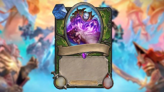 Hearthstone card reveal - meet Scourge Tamer: A Hearthstone Scourge Tamer card on a colourful blue background