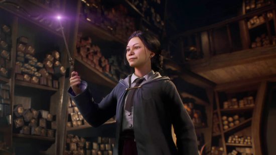 Hogwarts Legacy field guide pages locations: a wizard holding up a glowing wand