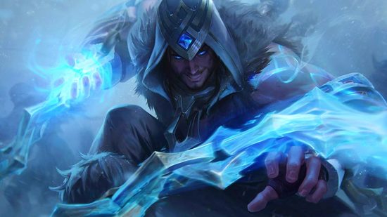 League of Legends ARAM towers now block vision, and that's terrifying: A man in a hood gins menacingly at the camera wielding two massive chains on his wrist
