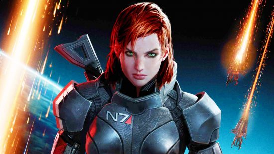 Mass Effect 3 remade and remastered in gigantic mod for Bioware’s RPG: A space marine, Shepard from Mass Effect 3, with the galaxy behind them
