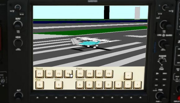 Microsoft Flight Simulator easter egg - Flight Simulator 4.0 being played on the dashboard of a DA62 in-game in 2020's Microsoft Flight Simulator