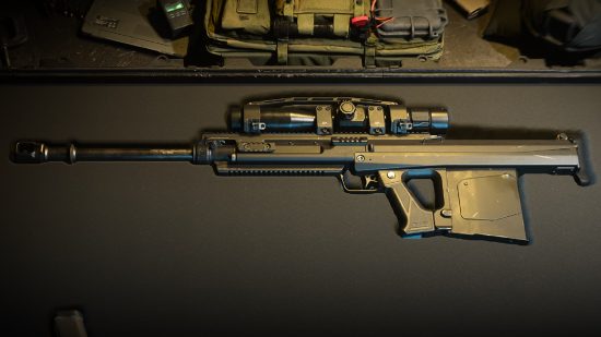Best Modern Warfare 2 Signal 50 loadout: a signal 50 sniper rifle sits in a cushioned gun case