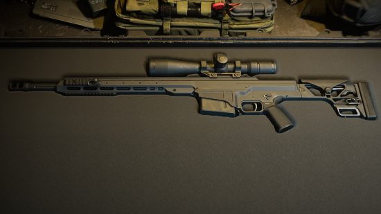 Best Modern Warfare 2 MCPR-300 loadout: a sniper rifle sits in a cushioned gun case