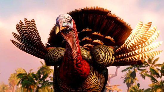 New World update 1.7.2 - a giant turkey stretching its wings out wide