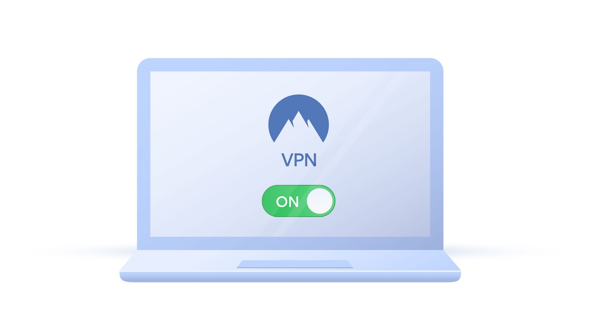 NordVPN tutorial: image shows a laptop with NordVPN switched on.