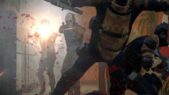 Spil som Left 4 Dead og Payday 2: Kriminelle slid på Ghoulish Masker har et shootout