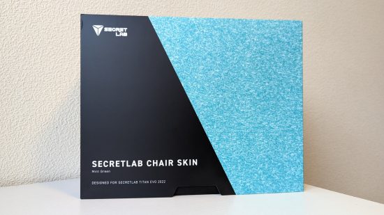 The Secretlab Chair Skin retail packaging