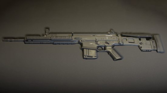 Best Modern Warfare 2 TAQ-M loadout: the TAQ-M marksman rifle in the in-game UI