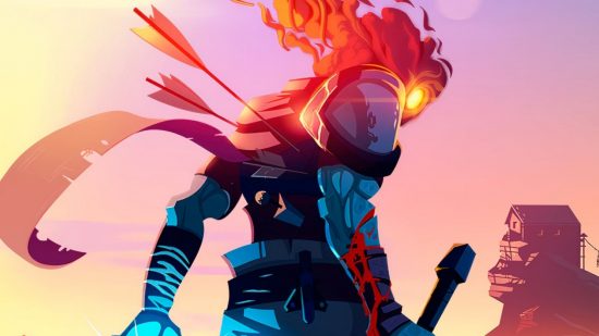 Terraria update 1.4.5 gets Dead Cells crossover and release date: A robotic warrior with flame red hair and a samurai sword