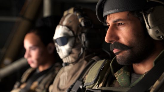 Modern Warfare 2 Season 2 release date: three soldiers sit side by side as they wait to enter the warzone