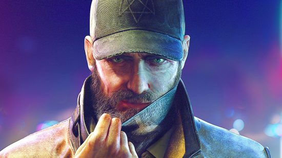 Watch Dogs: Legion finally looks and plays like the Ubisoft E3 trailer: A hacker, Aiden Pearce from Watch Dogs, wears a face mask and cap