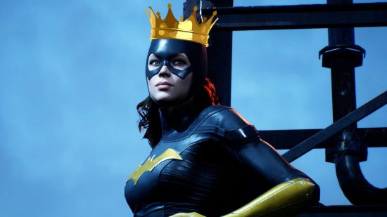 Batgirl from Gotham Knights wears a gold crown
