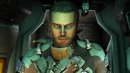 Dead Space remake redesigns Isaac Clarke as “Adam Sandler." A space engineer in bulky armour, Isaac Clarke from Dead Space 2, stares intently